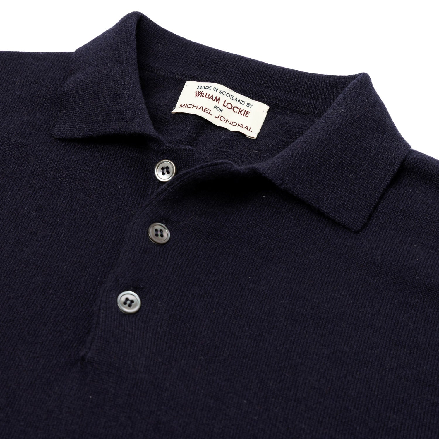 Knitted polo "Oxton Sportshirt" made of fine Scottish 1-Ply cashmere